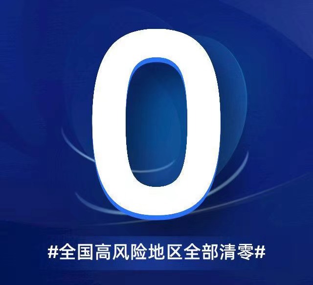 全国高风险地区全部清零